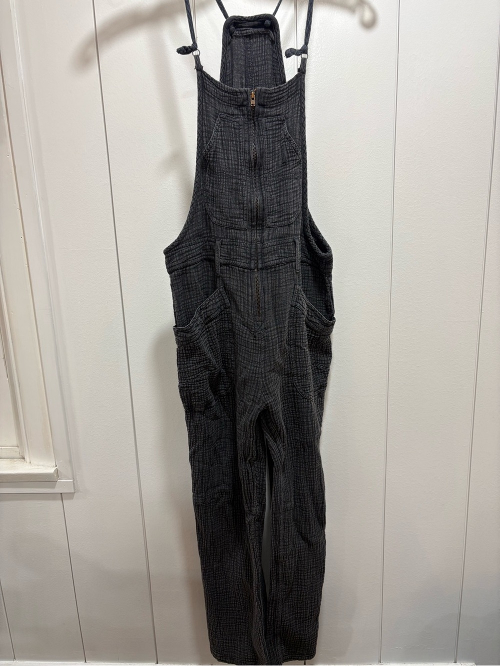 Anthropologie Size 27 Pilcro Gauzy Painters Overalls Jumpsuit Washed Black Comfy